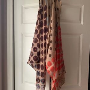 Silk and wool wrap with appliqué and sequins